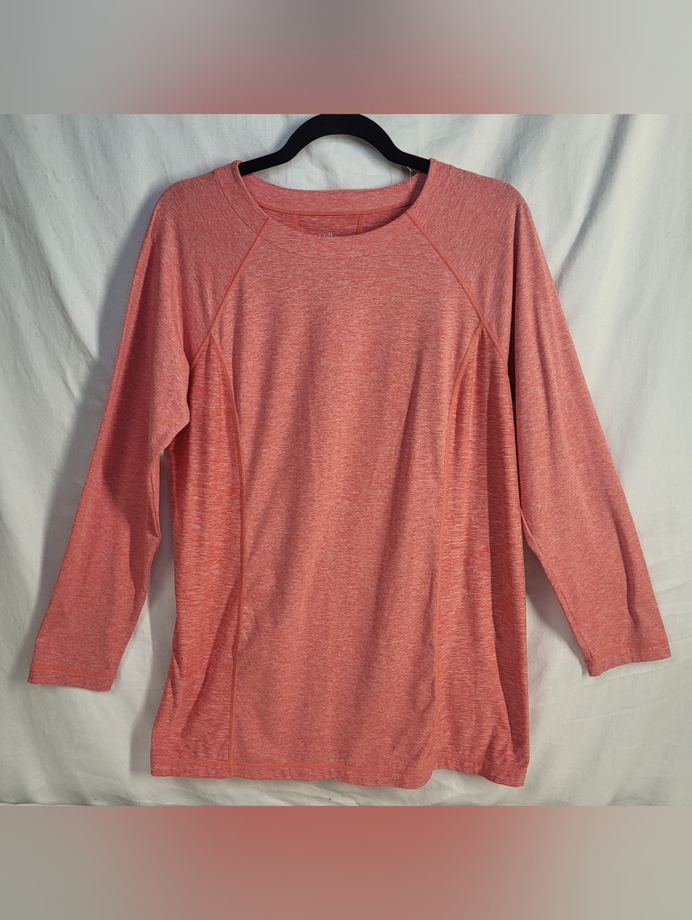 J. Jill Fit Marled Tunic Sz. Medium Long Sleeve Crewneck Workout Top Orange Dye